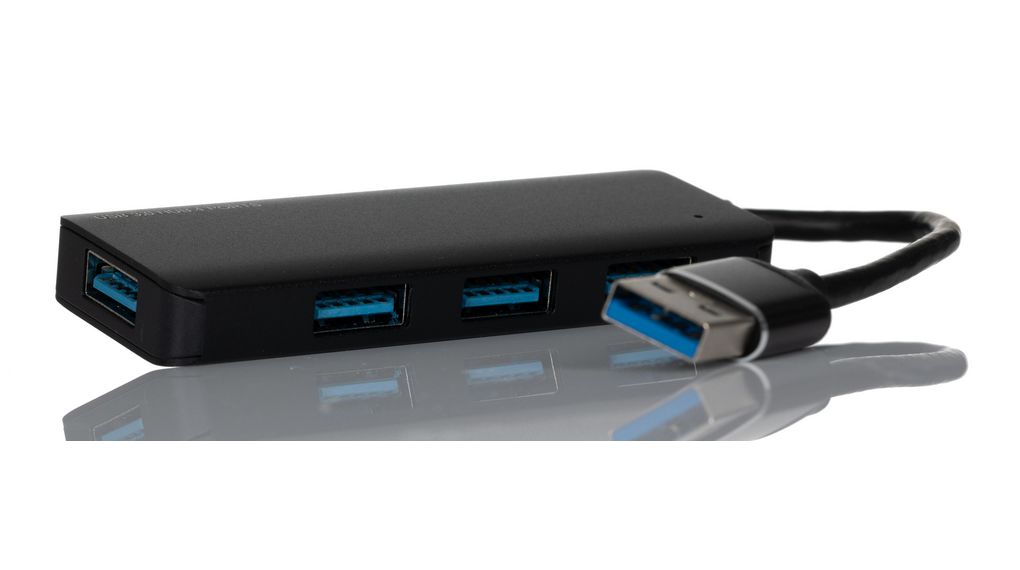 USB Hub, USB-A Plug, 3.0, USB Ports 4, USB-A Socket